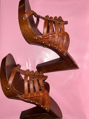 Dior Brown Leather Platform Sandals